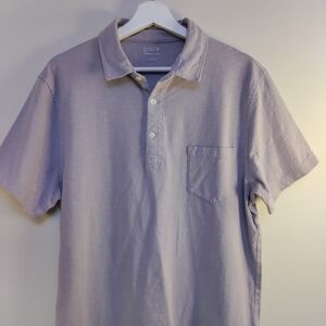 J Crew Garment Dyed Polo Shirt Men's Size L Lavender 100% Cotton Pocket